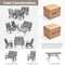 4 Piece Patio Glider Conversation Set with Tempered Glass Table Top-Brown